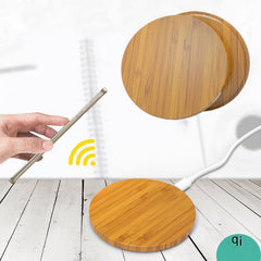 Universal Wireless Charger with Wooden Base for Phones