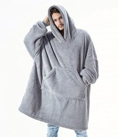 Double-Sided Fleece Wearable Blanket Hoodie