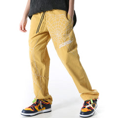 Spider Web Embroidered Loose Casual Pants
