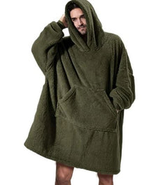 Double-Sided Fleece Wearable Blanket Hoodie