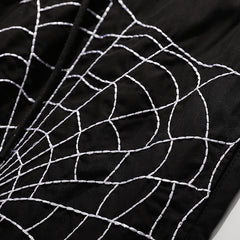 Spider Web Embroidered Loose Casual Pants